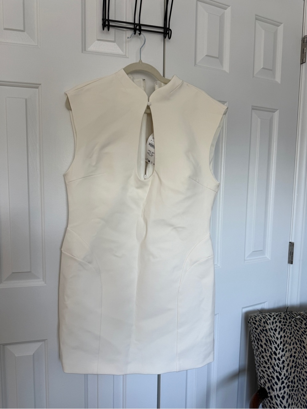 Zara NWT Cream Sleeveless Mini Dress with Keyhole Detail